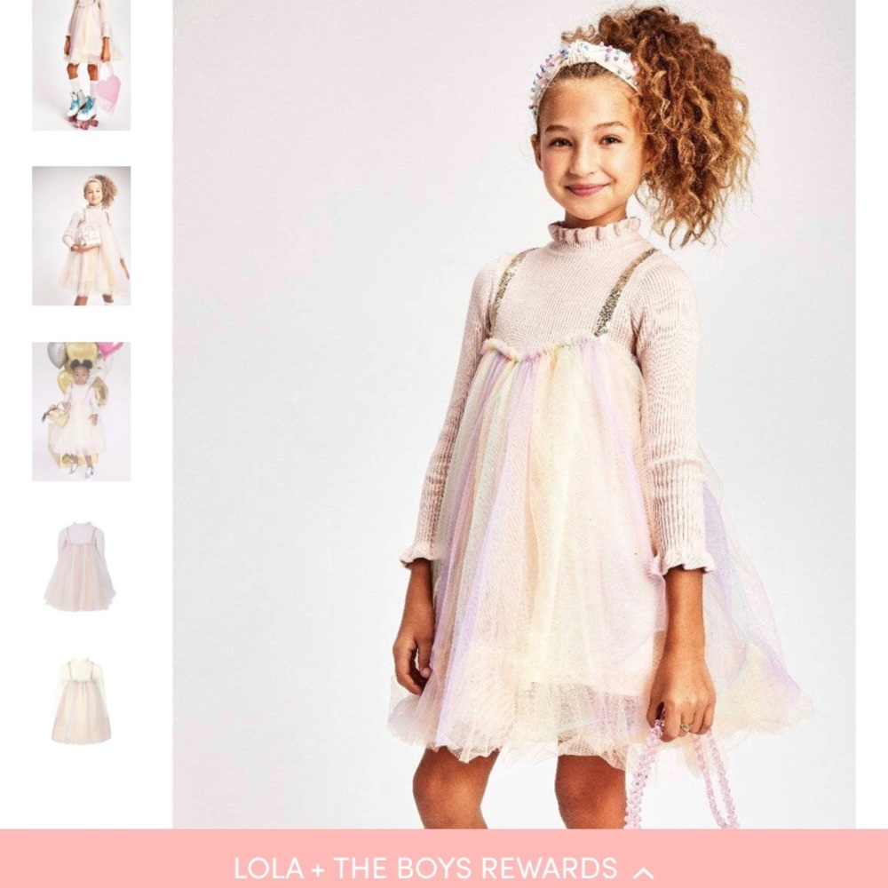 Rainbow tulle dress Lola&the boys NWT sz 12-18 months